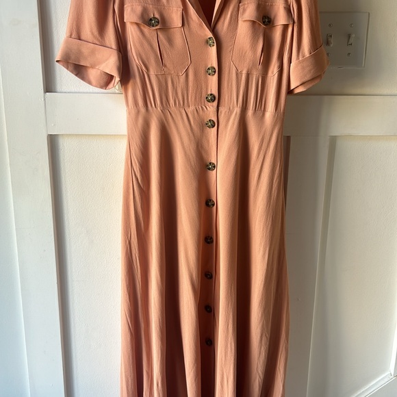 J.Crew Reimagined Dress, Button Dress, Women’s Size 4 Dress, Pink Peach J.Crew - Picture 8 of 12